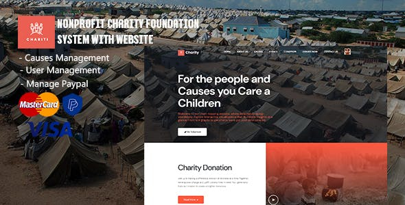 Charity – Nonprofit Charity System with Website